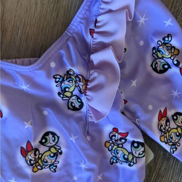 New Girls Ruffle One Piece Care Bears Swimsuit Sz 5T - Picture 3 of 4